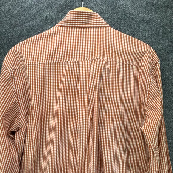 **SOLD**Johnnie O Shirt Mens Large Orange White Button Down Gingham - Picture 6 of 16